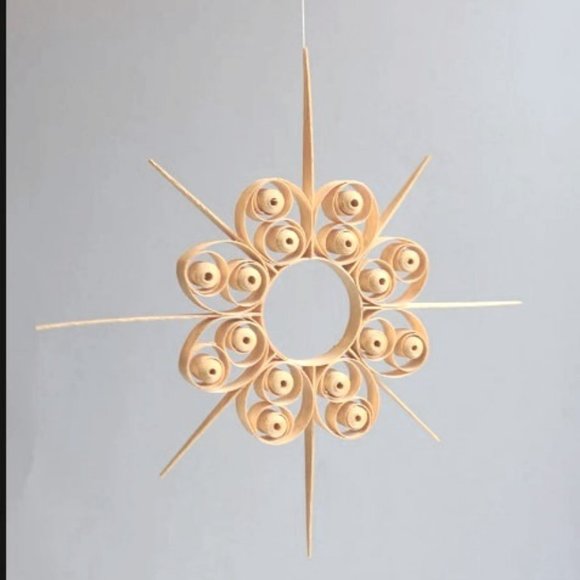 XMAS Danish Large 9" Wood Curl Ornament Lis & Kjel - Picture 1 of 2